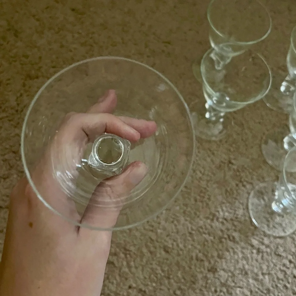 Set of 6 Small Glass Goblets